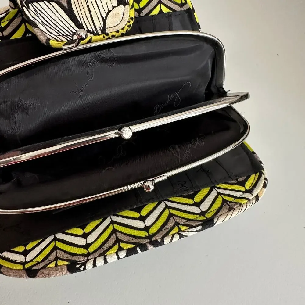 Vera Bradley Citron Kiss 'N Snap Wallet Large Organizational Clutch Carry All - Picture 10 of 11